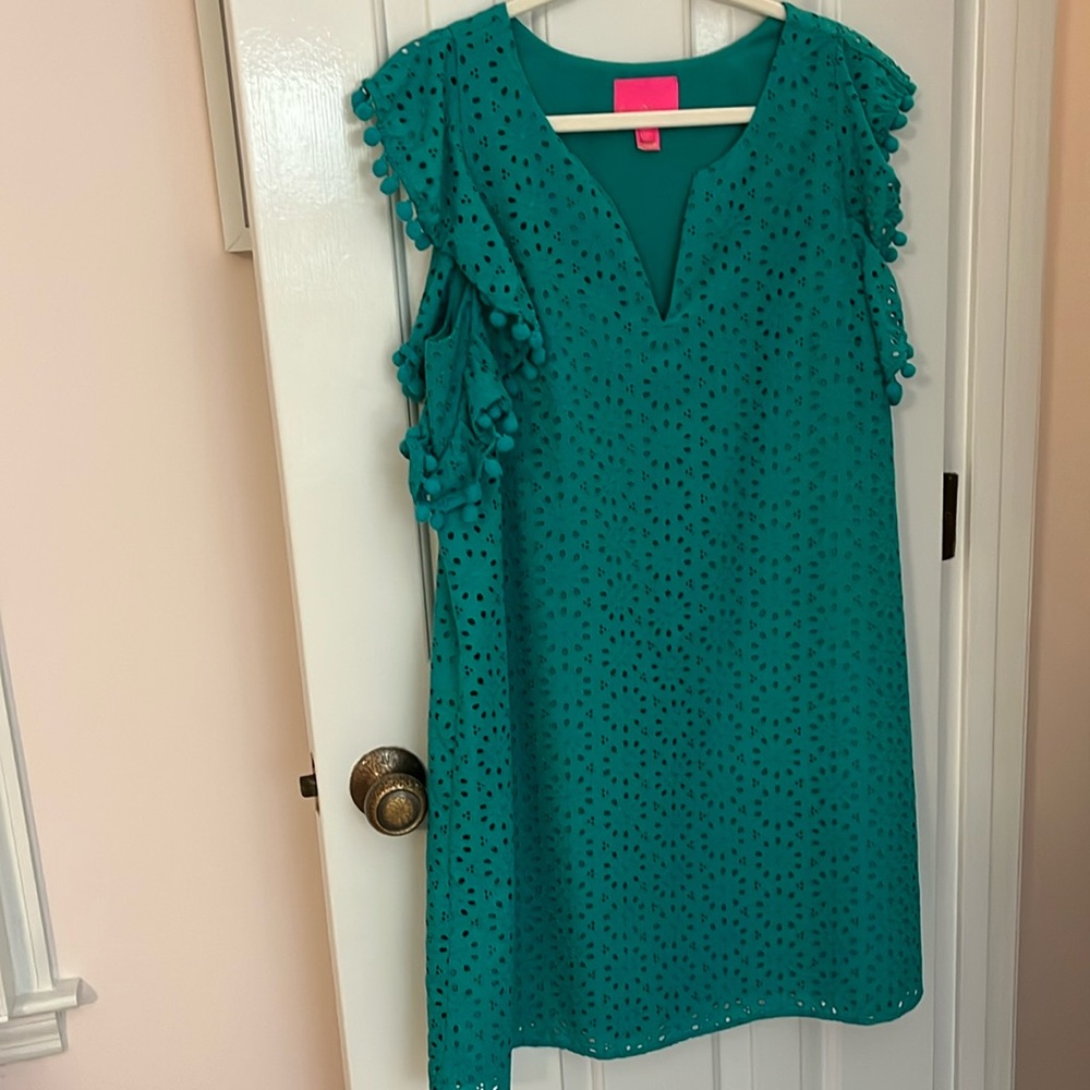 Lilly Pulitzer Green Sleeveless V-Neck Sundress
